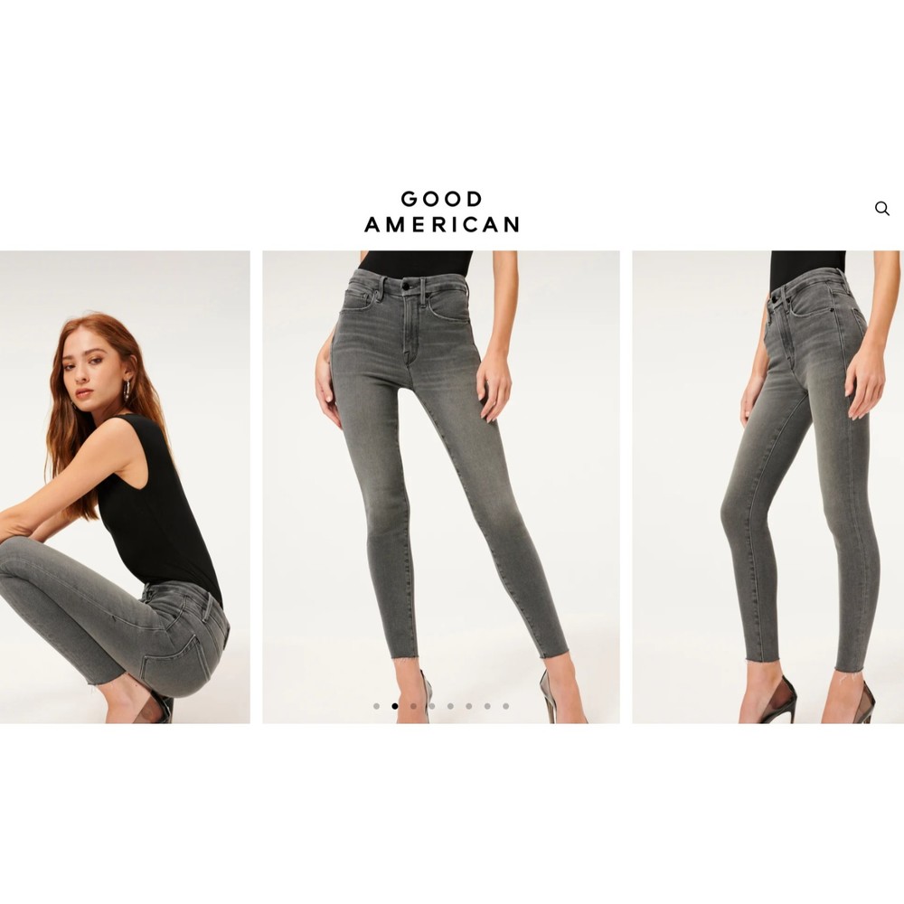 Good American Good Waist Jeans Charcoal Black Women’s Size 28 waist 30"